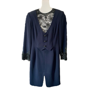 Badgley Mischka Navy Dress